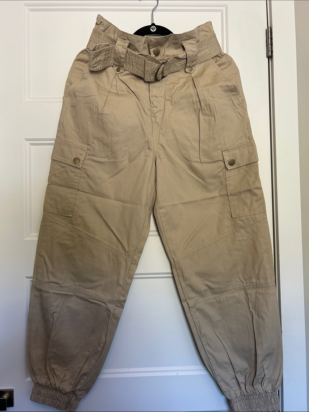 Only Beige/Tan Cargo Belted Jogger Pants